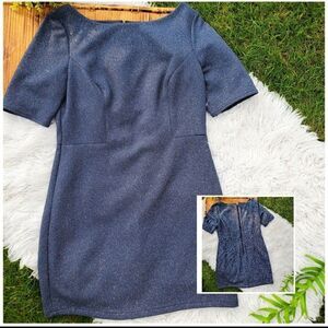 Vince Camuto Grey Sparkle Mini Sheath Dress. Sz 12